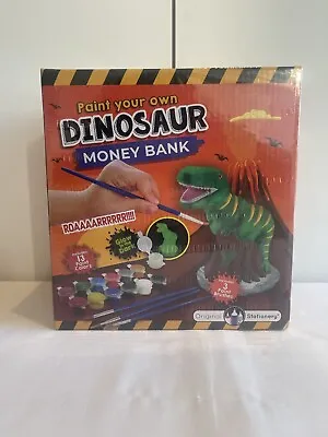 Original Stationery Paint Your Own Dinosaur Money Bank Craft Kit With Ceramic • £7.50