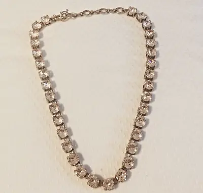 Pre-Owned  J.Crew Round Faceted Amber Crystal Link 17.5  Necklace • $24.99