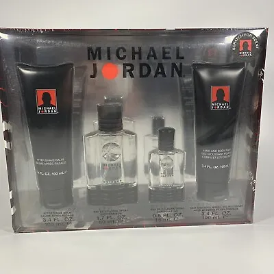 Michael Jordan 4 Piece Gift Set For Men Cologne Spray Body Wash After Shave Balm • $40