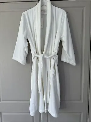 $36.62 • Buy ZARA HOME White Soft Towelling Premium Robe Dressing Gown S-M Rrp £69.99 BNWT