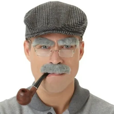 Old Man Eyebrows Fake Moustache Self Adhesive Fancy Dress Party Christmas Drama • £3.49
