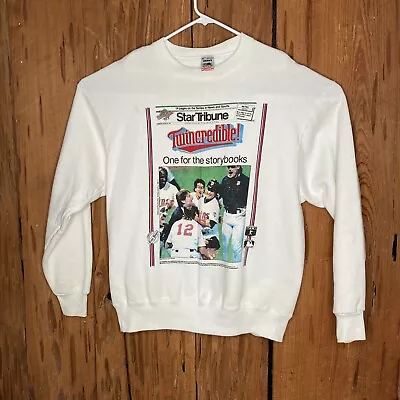 Vintage Minnesota Twins FOTL Sweatshirt Mens XL Star Tribune 1991 World Series • $15