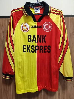 Size L Galatasaray 1997-1998 Home Football Long Sleeve Shirt Jersey  • £350