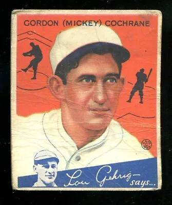 $70 • Buy 1934 Goudey #2 Mickey Cochrane ~~ PR Condition *nice* ~~ HOF Tigers 2/3