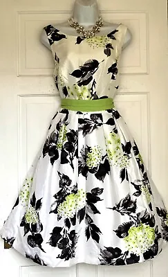 £36.99 • Buy JESSICA HOWARD HYDRANGEA FLORAL PRINT 50s PARTY DRESS SIZE 16 Fits 14