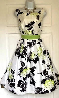 £36.99 • Buy JESSICA HOWARD HYDRANGEA FLORAL PRINT 50s PARTY DRESS SIZE 16 Fits 14