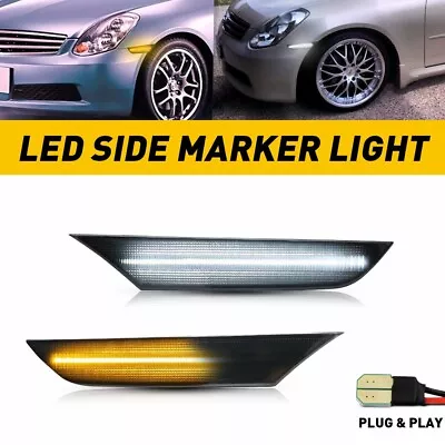 For 03-06 Infiniti G35 Sedan Amber Sequential LED Front Bumper Side Marker Light • $30.99