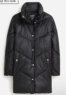 J Crew Signature Women Puffer Coat ‘villa’  Primaloft Black Nwt Small Tall St • $124.87