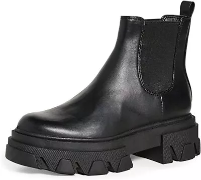 $90 • Buy Sam Edelman Daelyn Black Chunky Block Heel Closed Toe Pull On Ankle Boots