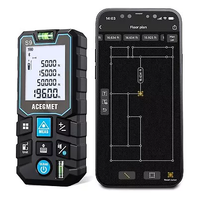 Laser Measurement Tool With Phone App Real Time Data Sharing+floor Plan Mapping  • $54.93