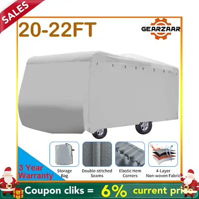 Caravan Cover 20-22 Ft Campervan Waterproof Large 4 Layer Heavy Duty Covers Grey • $108.99