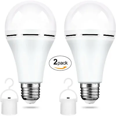 2pcs E27 7W-12W Rechargeable Emergency LED Bulb Multi-Function Battery Backup US • $11.68