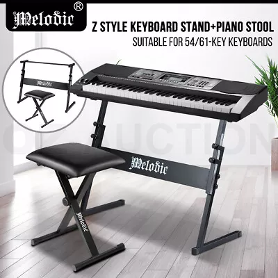 Melodic Keyboard Stand Stool Set Folding Piano Seat Adjustable Chair • $69.95