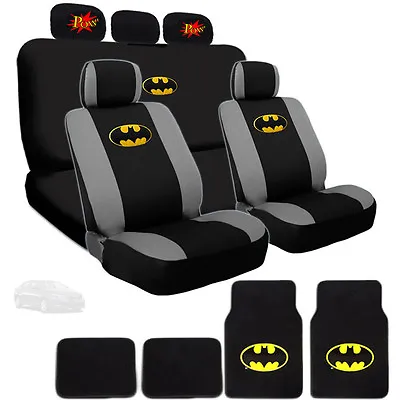 For KIA Ultimate Batman Car Seat Cover Comic POW Headrest Cover And Mats Set • $63.27