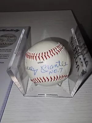 Mickey Mantle Clean Signed Baseball Inscribed No. 7 COA!! PSA/DNA!! LOA • $1100