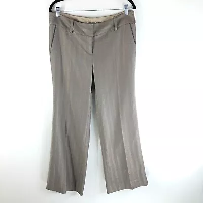 Ann Taylor LOFT Marisa Dress Pants Wool Blend Herringbone Metallic Brown 10 • $16.99