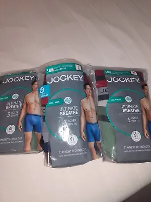 New Mens 3 Pack Jockey Cotton Stretch Mesh Boxer Briefs  Multicolors • $18.50