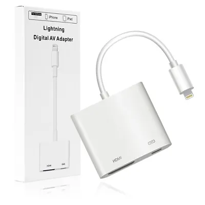 8-Pin To HDMI VGA AV Adapter For Apple IPhone IPad IPod To HDTV Monitor HD1080P • $17.87