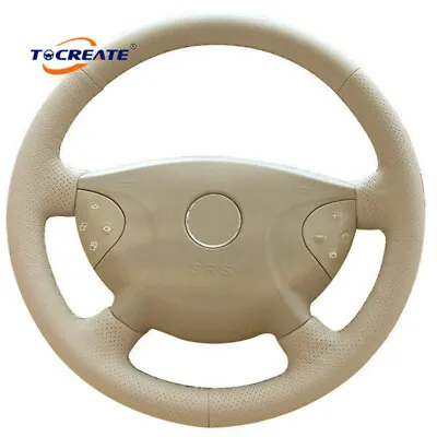 Beige Leather Steering Wheel Cover For Benz W210 E240 E63 E320 E280 02-05 #0201 • $43.19