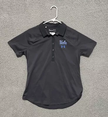 UCLA Bruins Under Armour Polo Shirt Women's Medium Gray Loose Heatgear College • $22.99