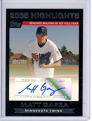 2007 Topps Matt Garza HA-MG Highlights Auto Autograph Minnesota Twins Cubs Rays • $3.99