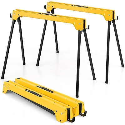 £42.99 • Buy Twin Pack Folding Saw Horse Heavy Duty Sawhorses Compact Power Tools 600 Kg