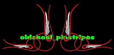 Custom Motorcycle Corner Pinstripe Pinstriping Hot Rod Custom Vinyl Decal PAIR • $10.75