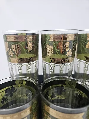 Vintage Cera 22k Gold Grape Highball Glasses Set Of 6  • $65