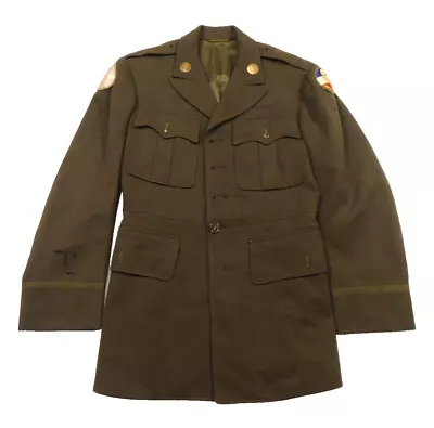 WWII US Army ROTC Officer Coat Dress Tunic OD Green Jacket Military Uniform WW2 • $96.50