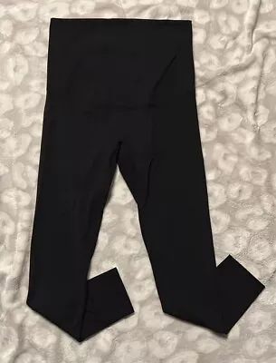 Poshdivah Womens Over The Belly Black Maternity Leggings Size Large • $7.99