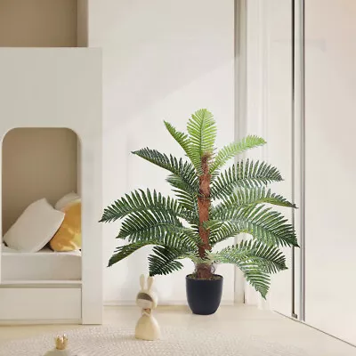 90cm Large Faux Palm Tree Fake Artificial Green Plants Realistic Tree Garden NEW • £34.95