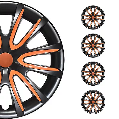 16  Wheel Covers Hubcaps For Mitsubishi Black Orange Gloss • $99.90