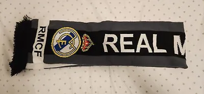 Real Madrid Authentic Adidas Scarf Black & White Unisex Adult • $13