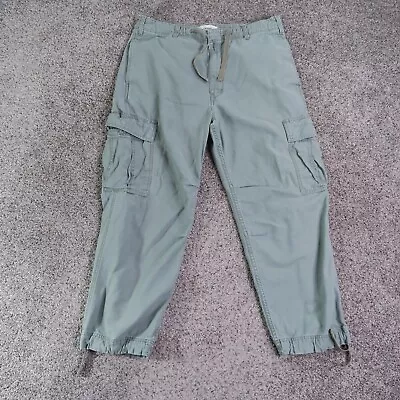 Vintage Levis Pants Mens 38 Green Cargo Fatigue Army Baggy Heavy 90s Y2K 38x29 • $39.99