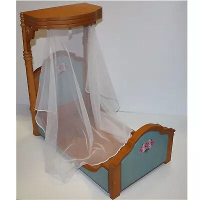 American Girl Cécile Rey & Marie Grace Gardner Half Canopy Wood Bed For 18  Doll • $39.99