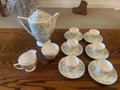 Minton Bone China Vanessa Tea Set Teapot  6xCups 6xSaucers Milk Jug Sugar Bowl • £20