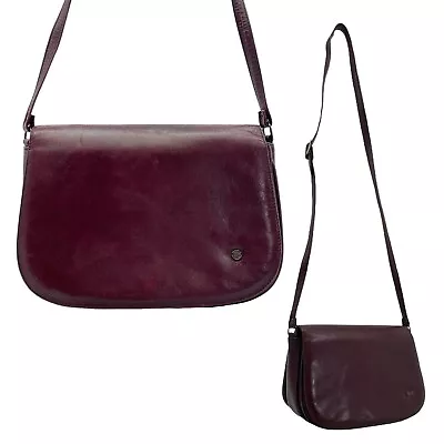 Vintage 60s 70s JOHN ROMAIN Medium Leather Crossbody Saddle Bag Handbag Shoulder • $199.99