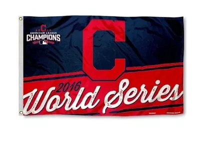 CLEVELAND INDIANS MLB 2016 WORLD SERIES 3x5 SINGLE SIDED DELUXE FLAG BY WINCRAFT • $12.95
