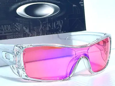 Oakley BATWOLF Clear Silver Icon POLARIZED Spectra USA Pink Lens Sunglass 9101 • $148.87