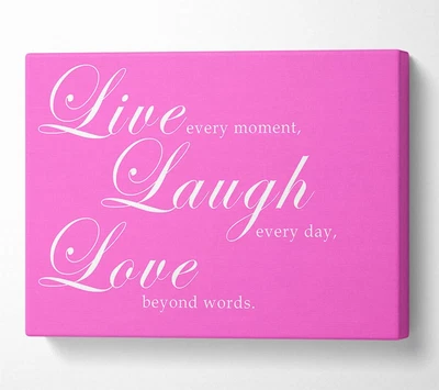 £68.99 • Buy Love Quote Live Laugh Love 2 Vivid Pink Canvas Wall Art Home Decor Large Print