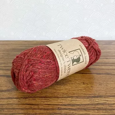 Elsebeth Lavold Twice Tweed Recycled Yarn Laquer Red 82yd Wool Cotton Blend • $9.95