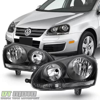 Black 2006 2007 2008 2009 Volkswagen GTI/Jetta/Rabbit Headlights Headlamps 06-09 • $115.99