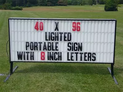 New Portable Marquee Lighted Business Sign W/ 8  Letters 40 X96  Message Area • $1068