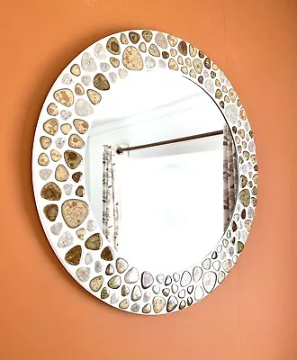 £55 • Buy Sand Dunes Pebble Round Mosaic Mirror