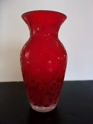 Michael Weems Frosted Red Glass Vase 2002 • $60