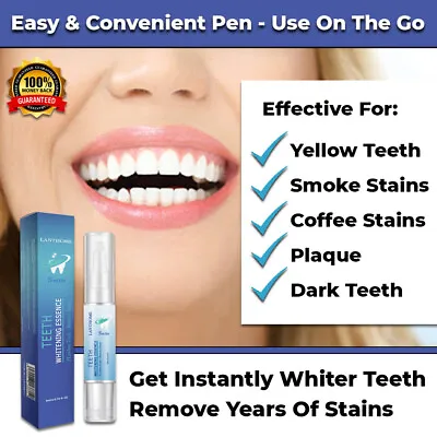 $18.95 • Buy New Instant Teeth Whitening Pen White Tooth Clean Gel Uv Bleach Dental Strength