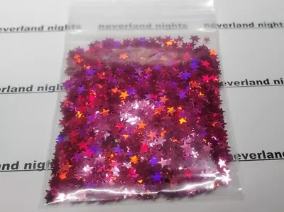 Holographic Red Dark Pink  Berry  Star Shape Glitter HOLO For Nails Acrylic 3g • $3.50