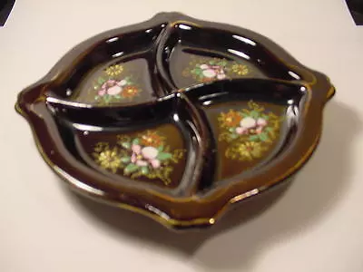 Vintage Made In Japan Hand Painted Floral 4 Way Divided Dish • $1.99