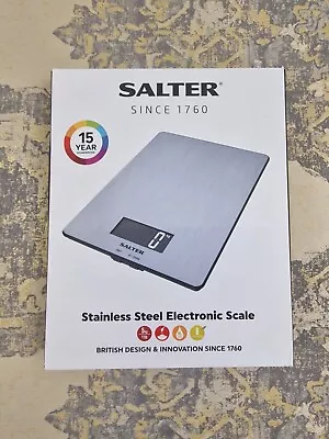 Salter Scale Digital Kitchen LCD Display Weigh Food Stainless Steel #2446 - A22 • £12.45