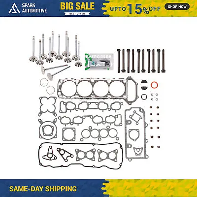 Head Gasket Set Intake Exhaust Valves Fit 89-90 Nissan D21 240SX 2.4 SOHC KA24E • $99.99